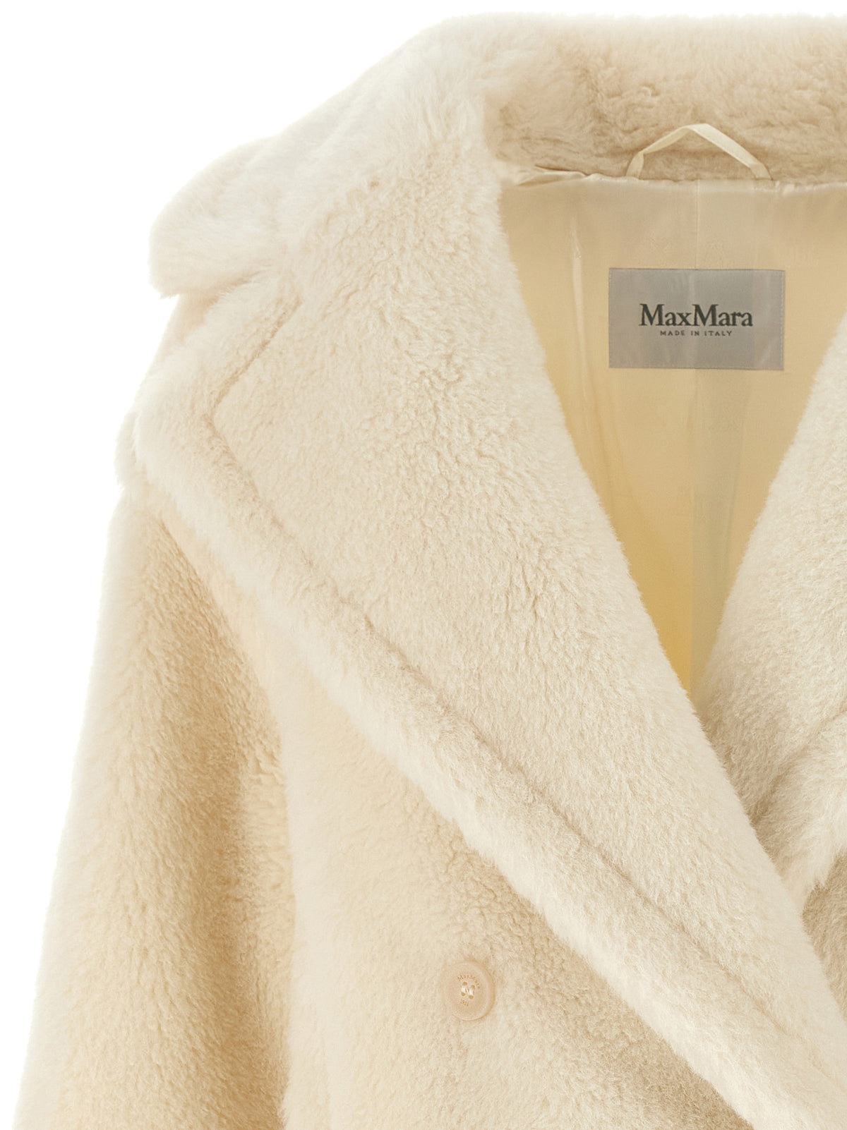 White Alpaca Leather Coat