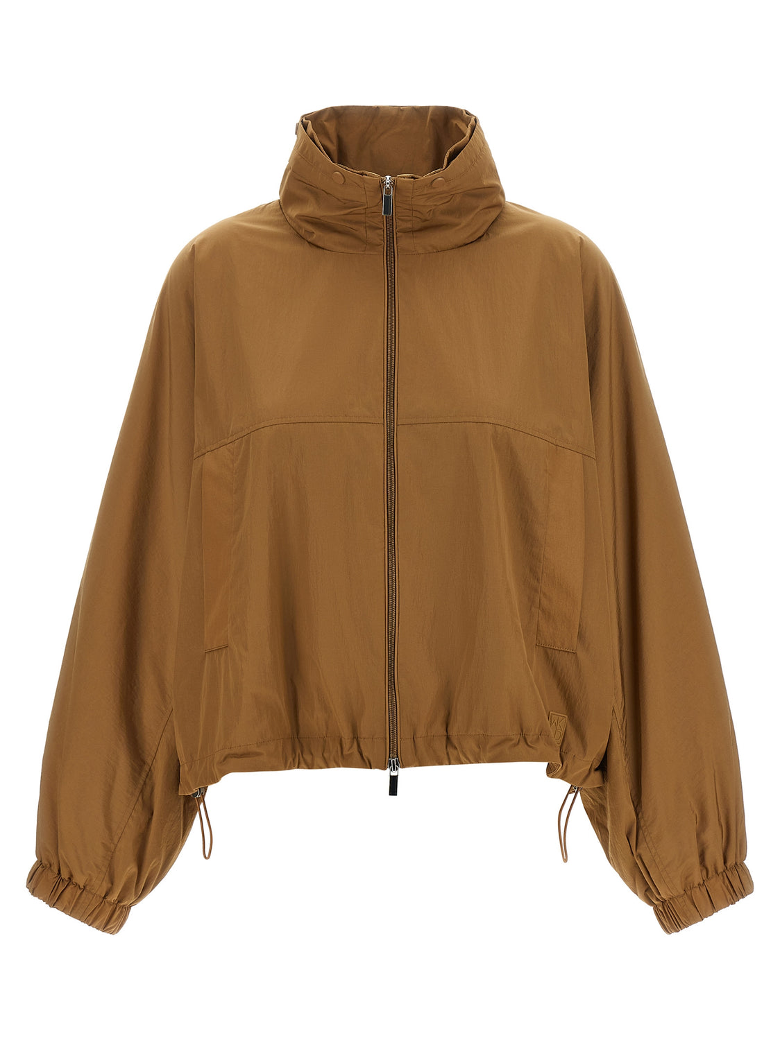 Brown Polyamide Full-Length Jacket