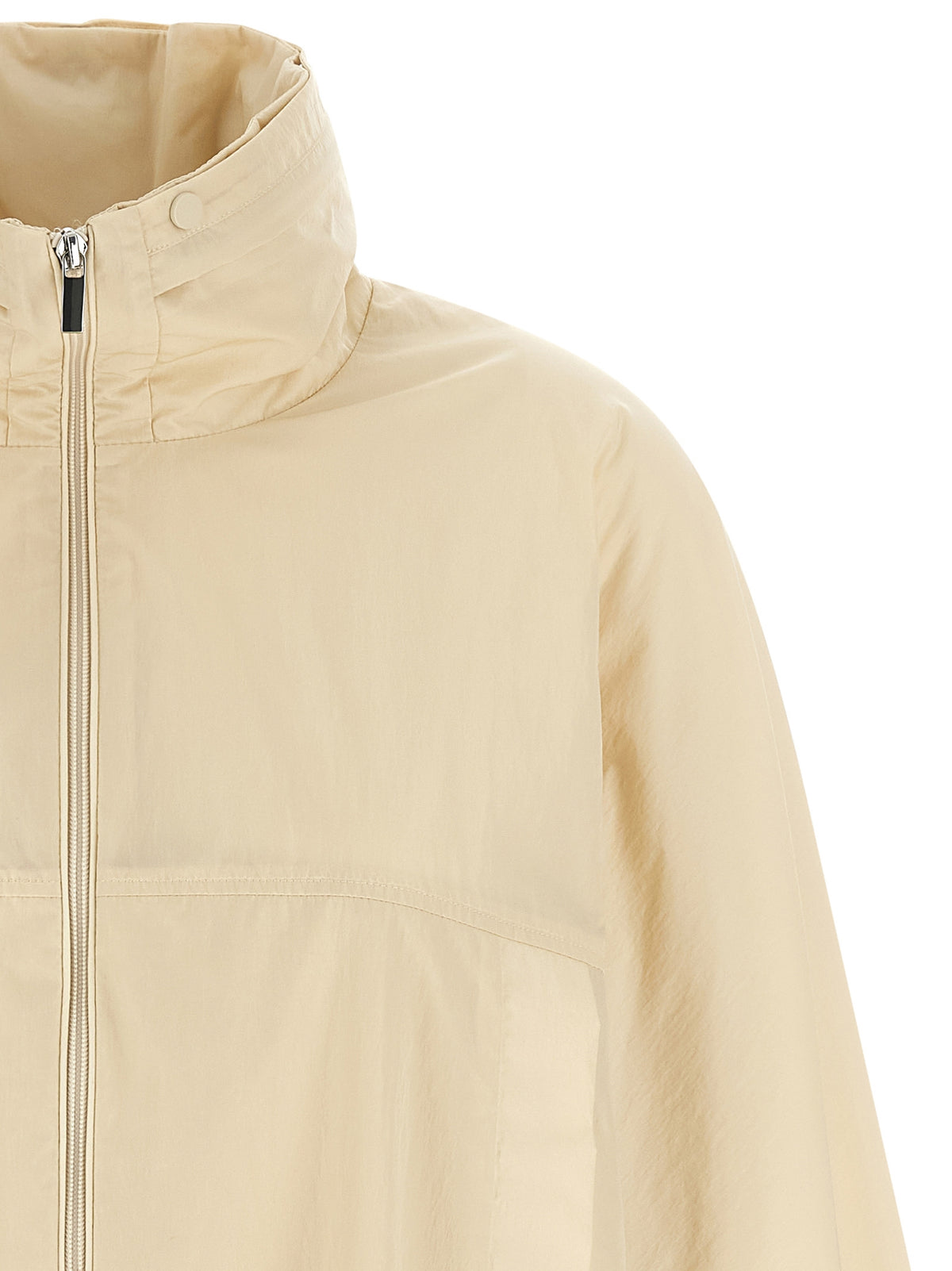 Beige Polyamide Full-Length Jacket