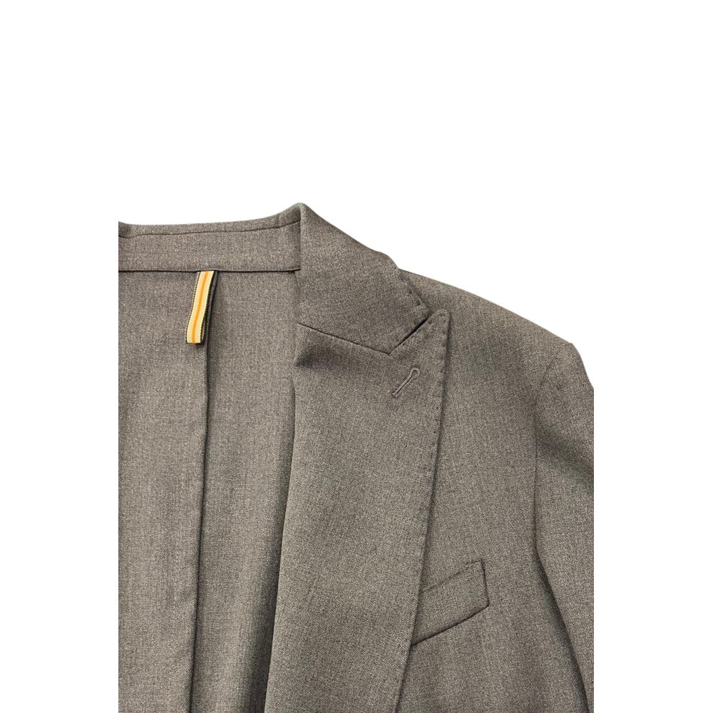 Grey Viscose Men Jacket
