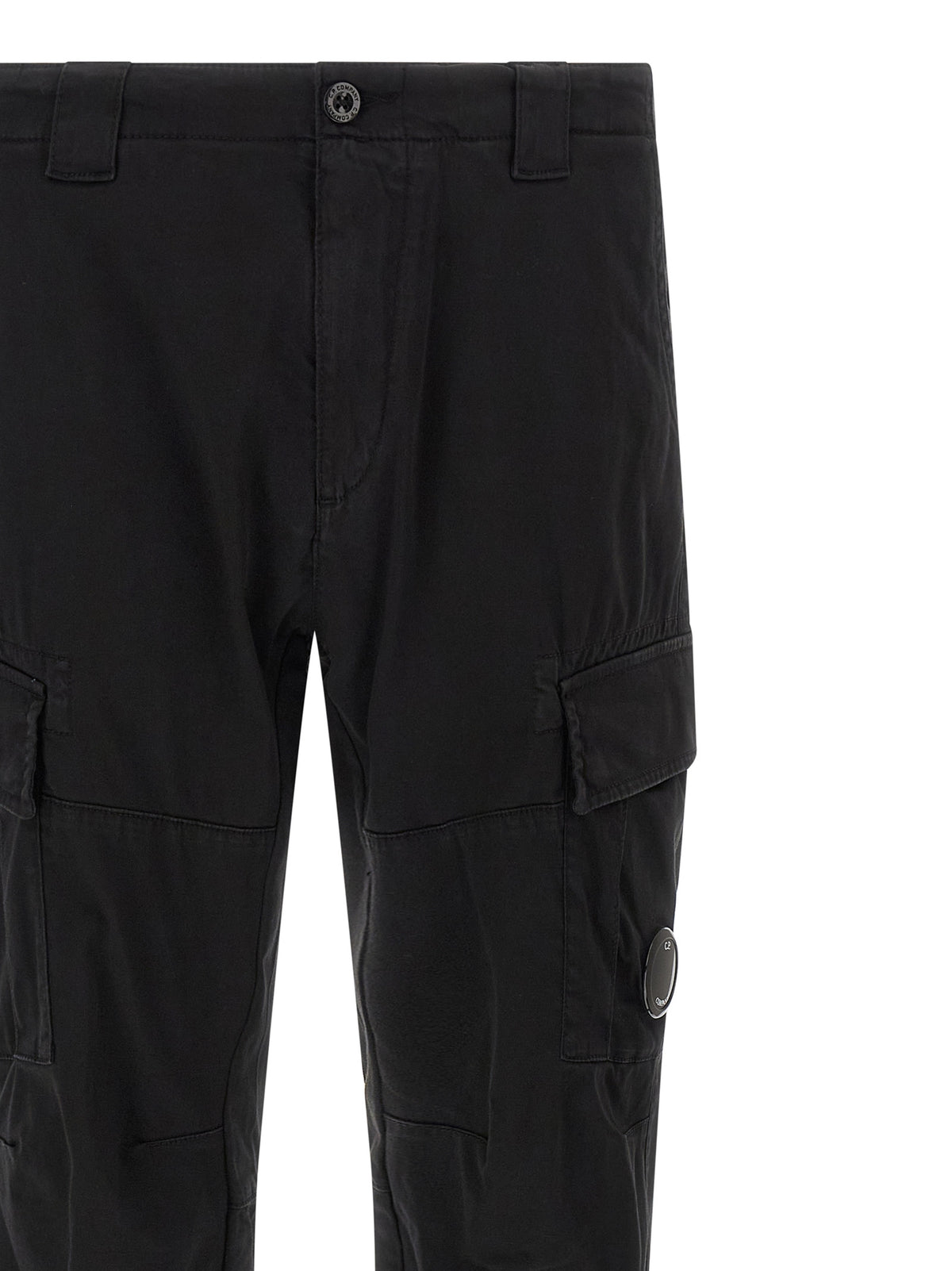 Black Cotton Cargo Pants