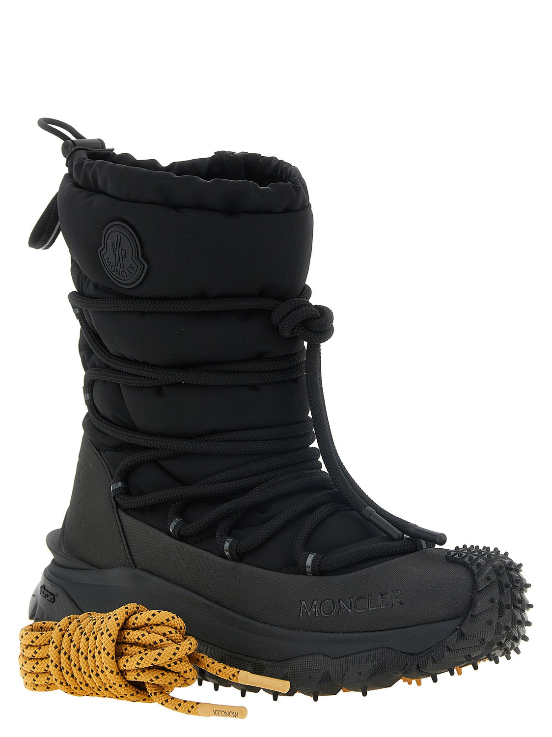 Black Polyamide Lace-Up Boots