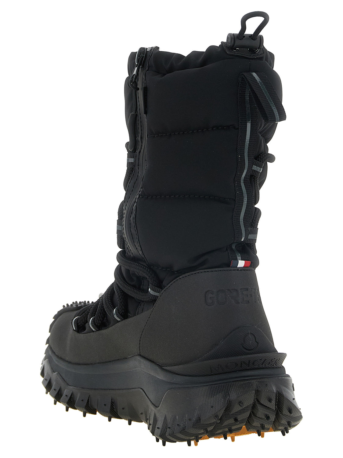 Black Polyamide Lace-Up Boots