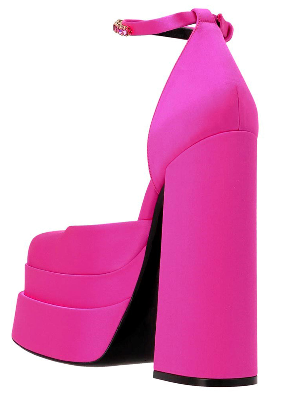 Fuchsia Viscose Platform Pumps