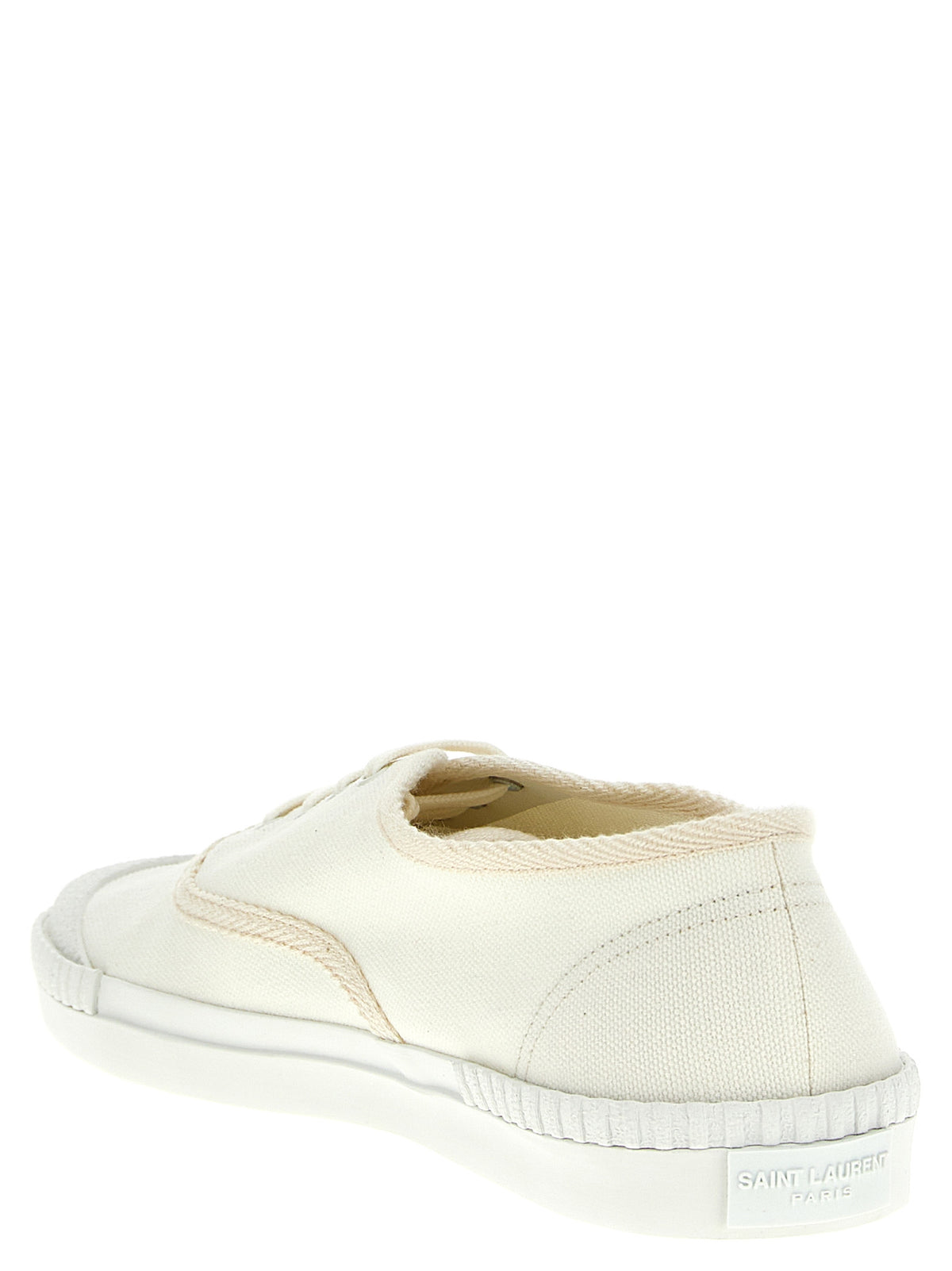 White Cotton Low Top Sneakers