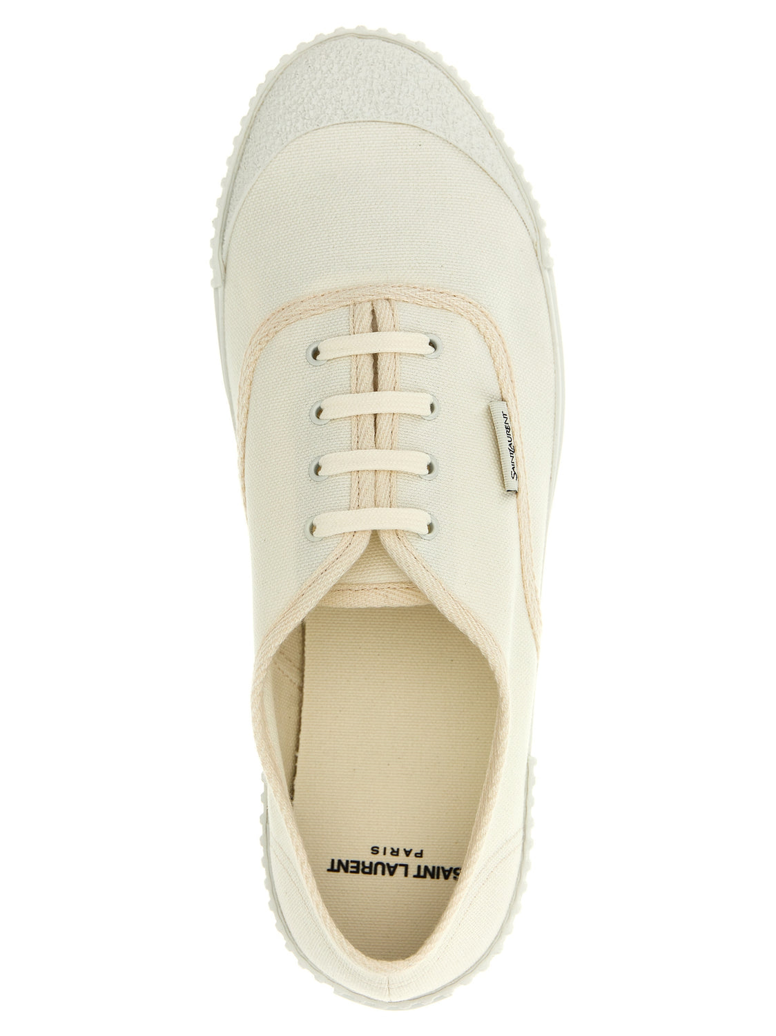 White Cotton Low Top Sneakers