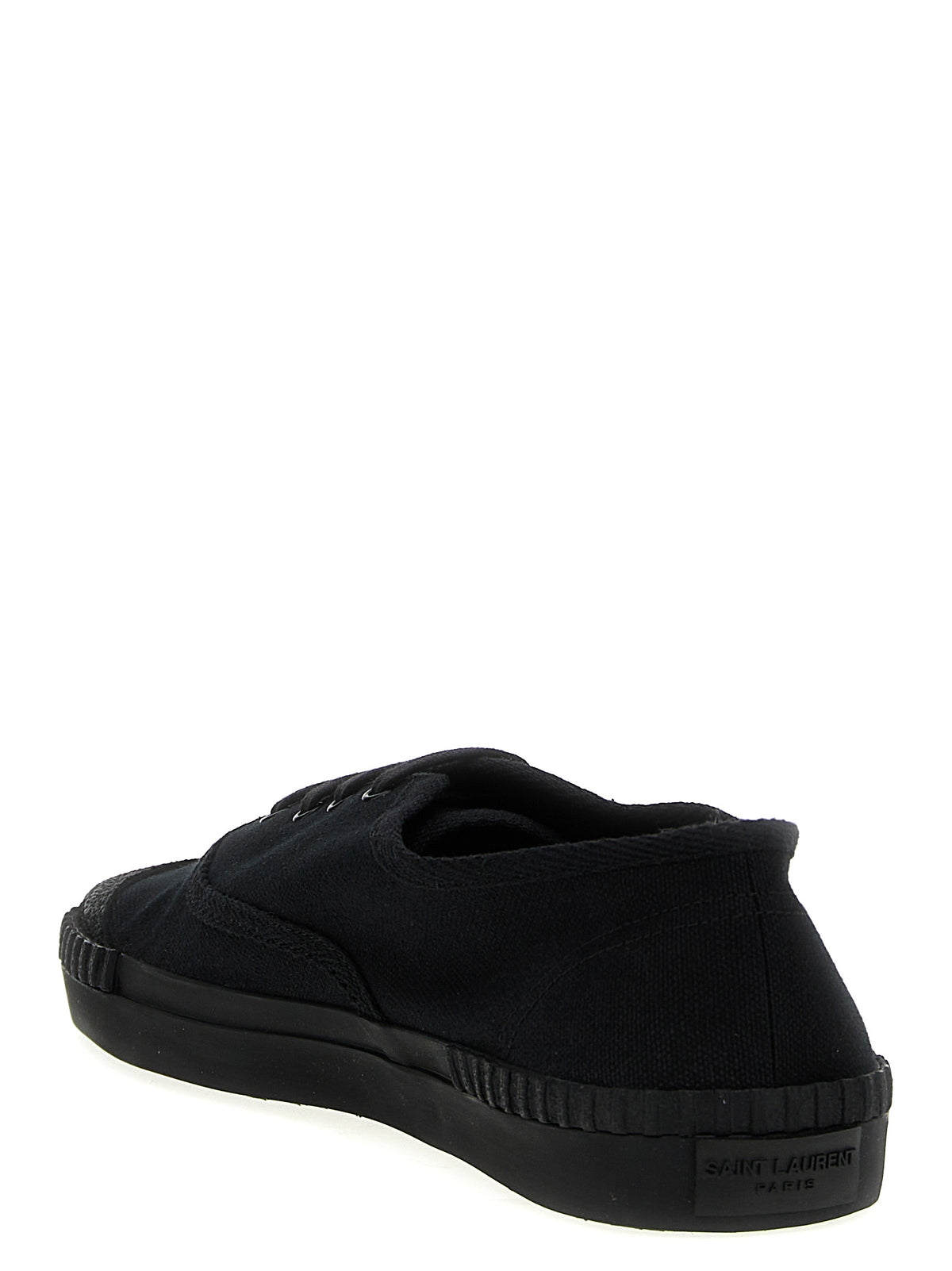 Black Cotton Low Top Sneakers