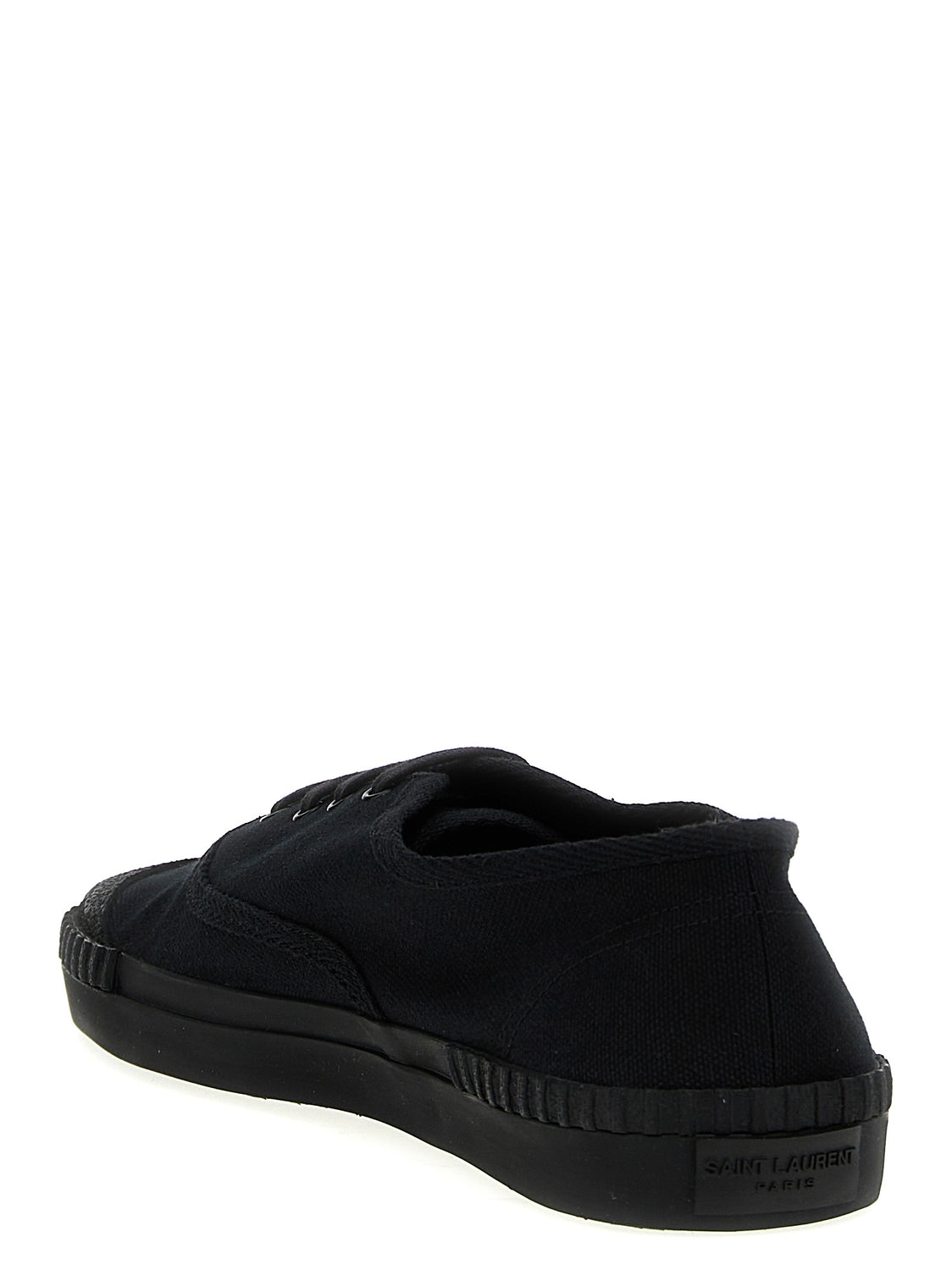 Black Cotton Low Top Sneakers