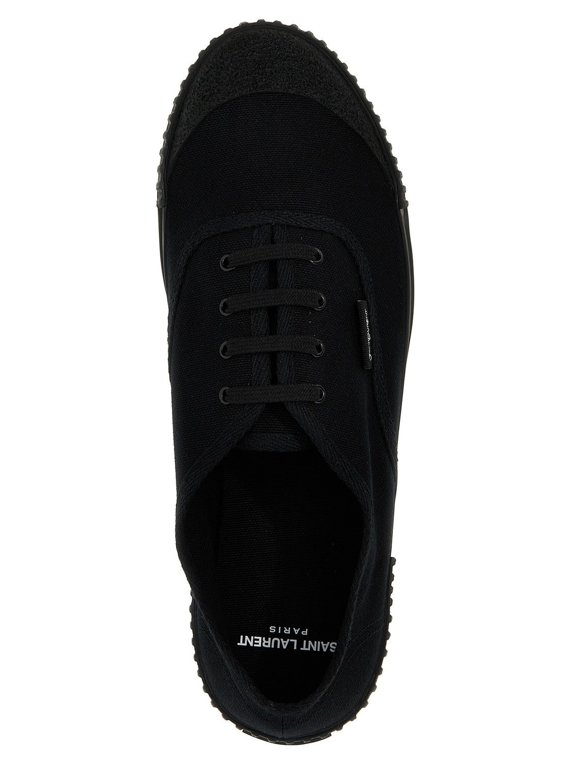 Black Cotton Low Top Sneakers