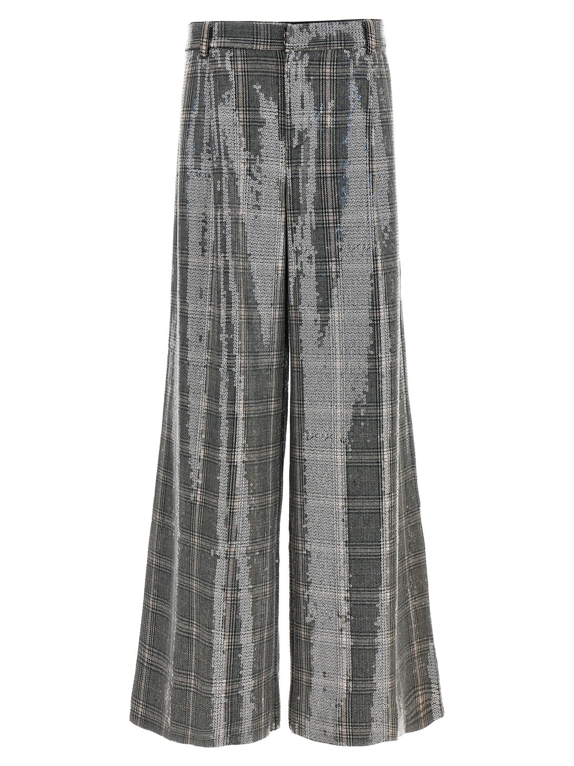 Gray Polyester Casual Pants