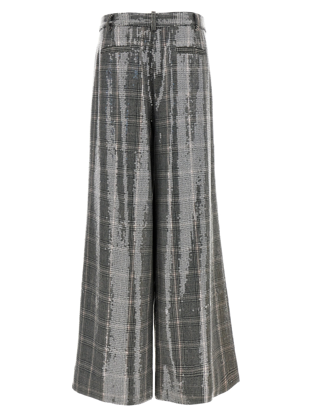 Gray Polyester Casual Pants