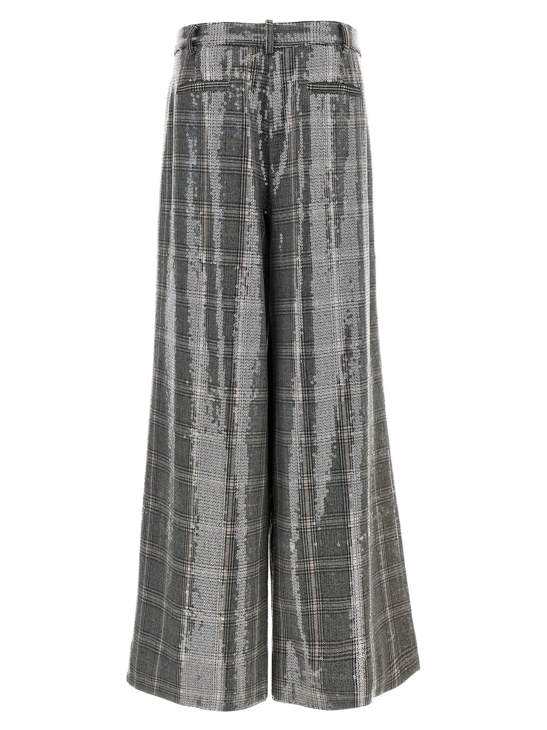 Gray Polyester Casual Pants