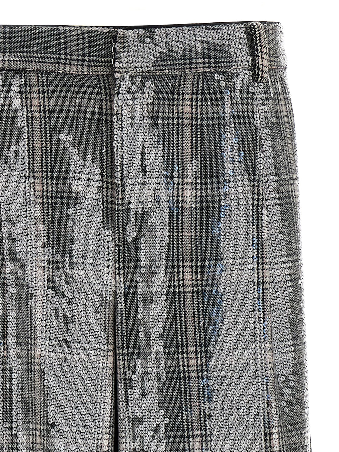 Gray Polyester Casual Pants