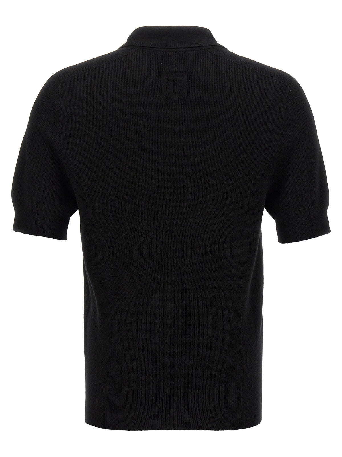 Black Merino Wool Polo Shirt
