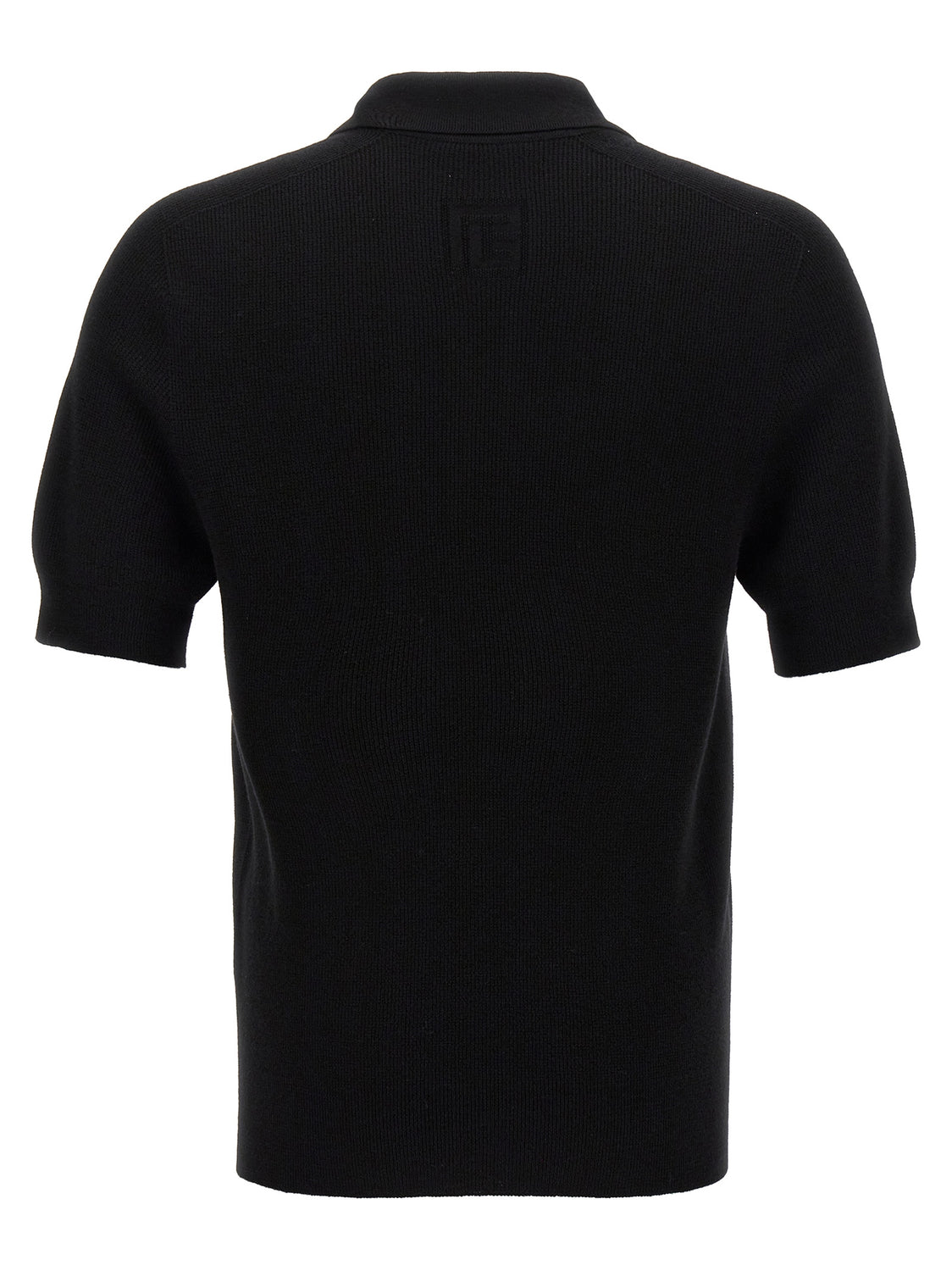 Black Merino Wool Polo Shirt