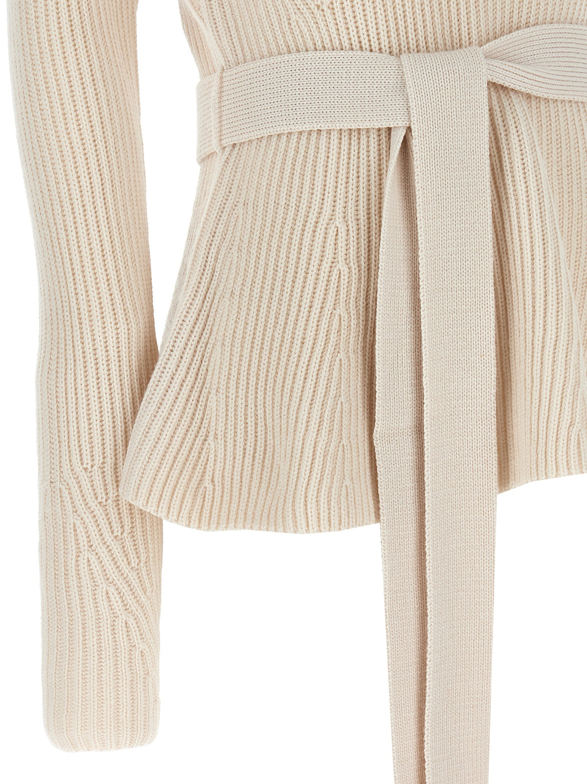 Beige Merino Wool Cardigan