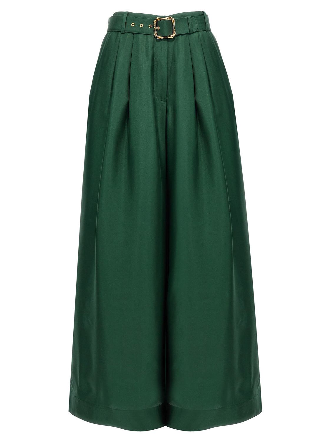 Bicolor Silk Casual Pants