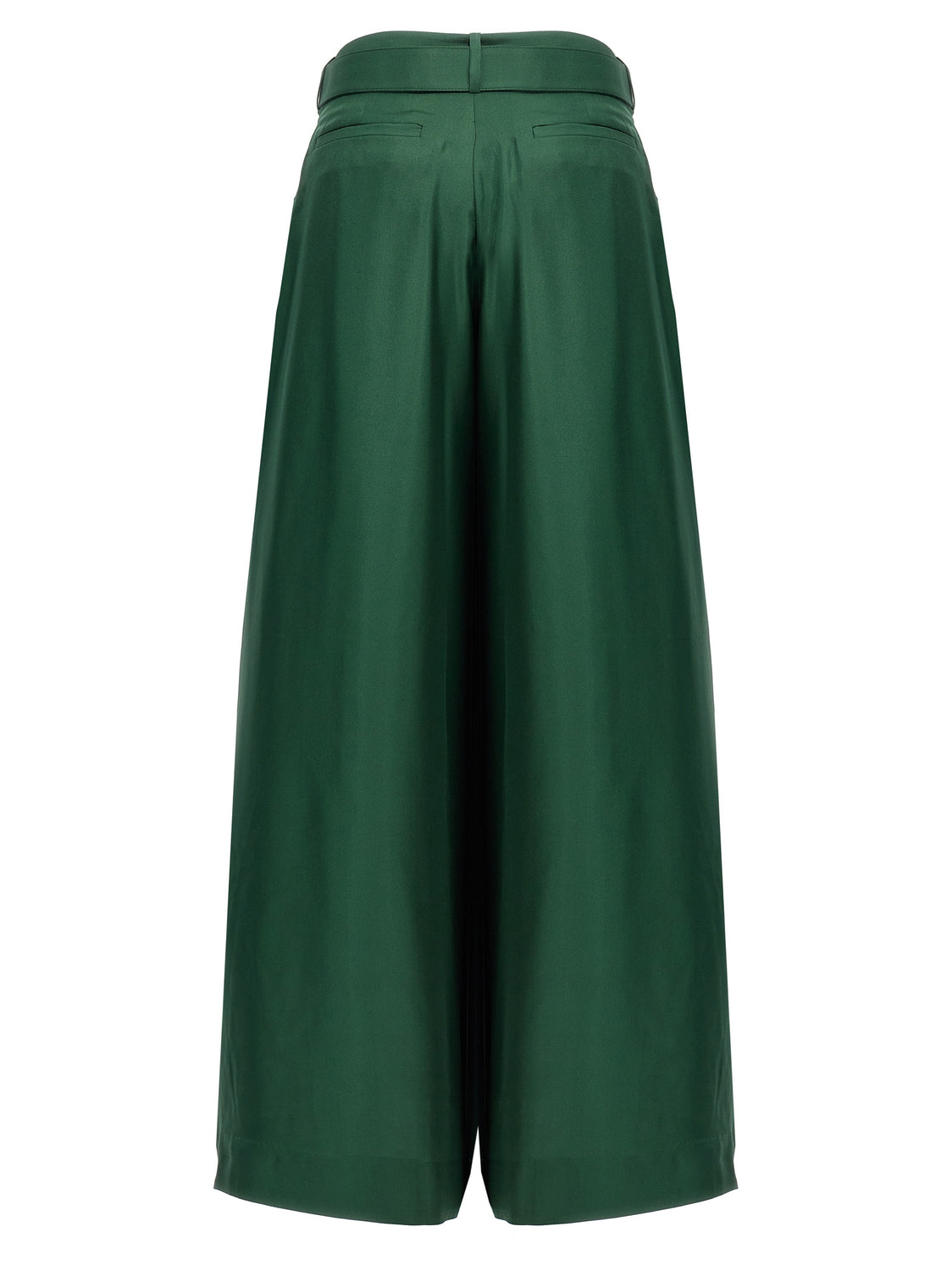 Bicolor Silk Casual Pants