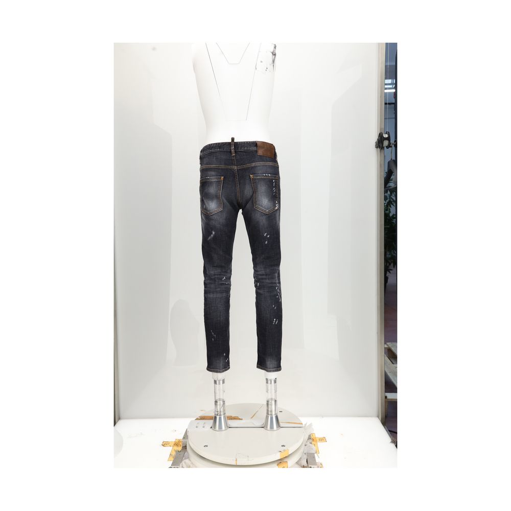 Black Cotton Skinny Jeans