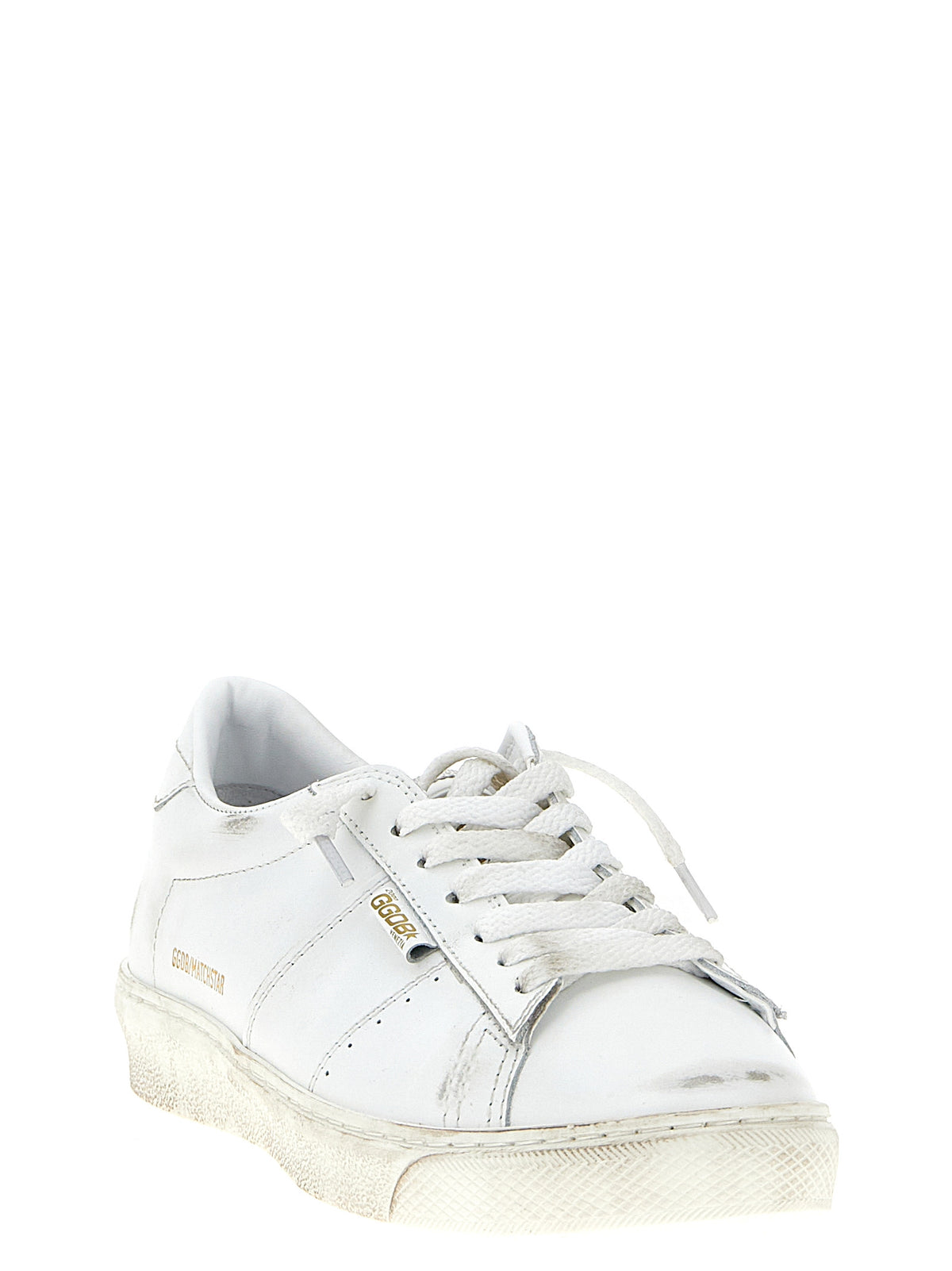 White Cowhide Low Top Sneakers