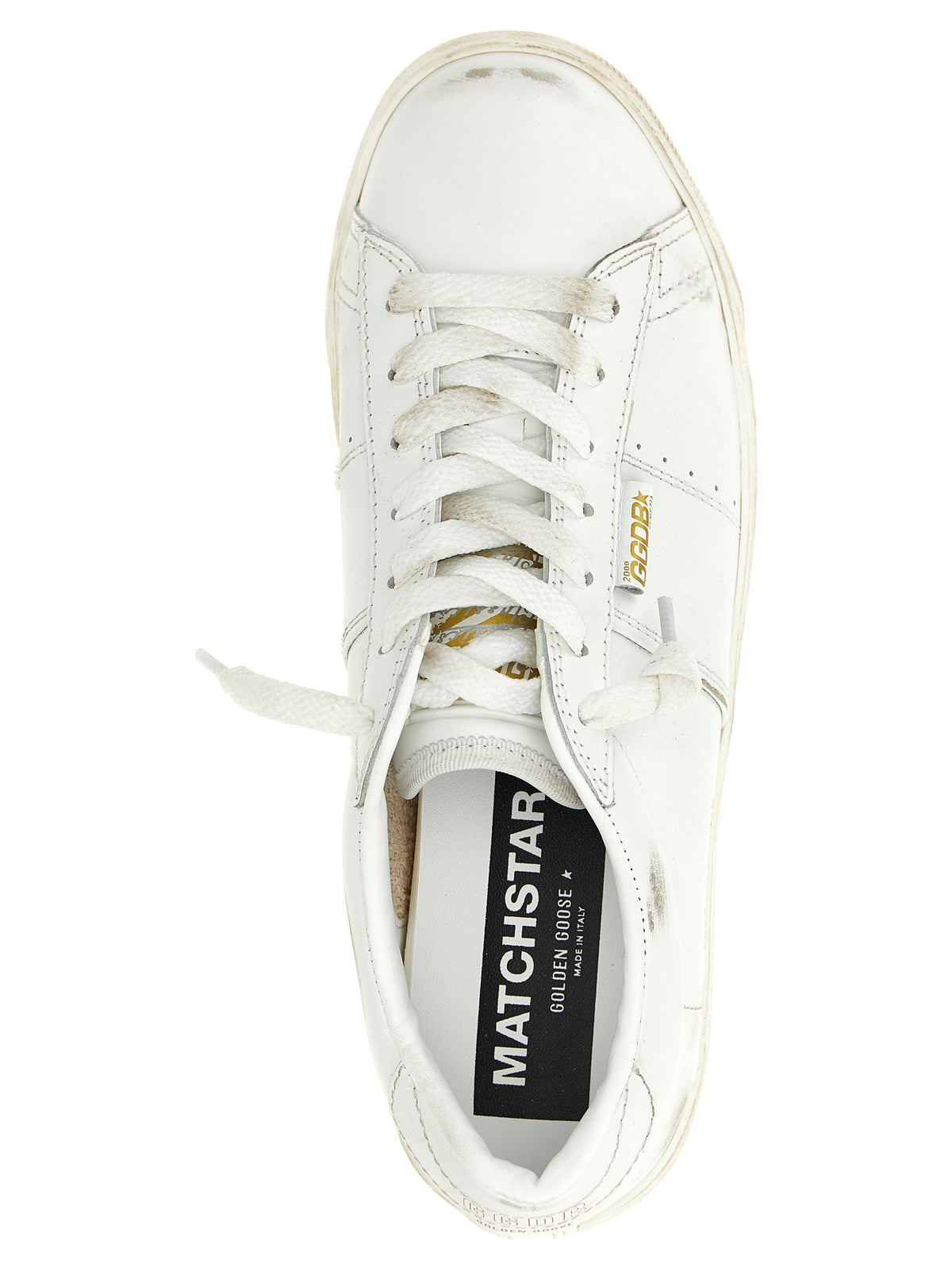 White Cowhide Low Top Sneakers