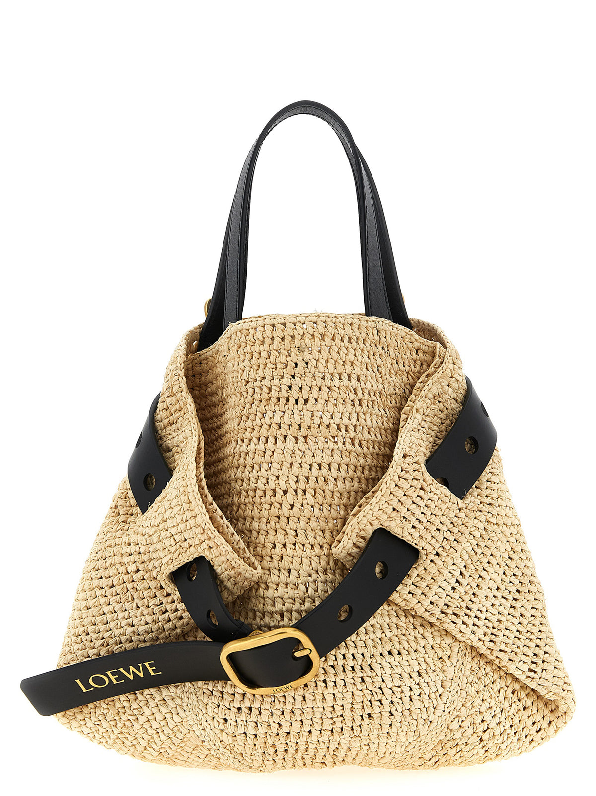 Beige Raffia Tote Bag