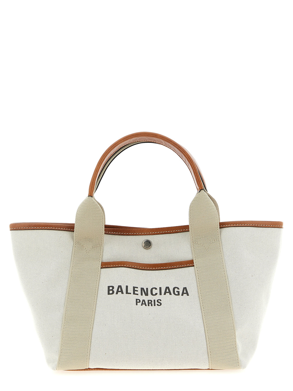 Beige Leather Tote Bag