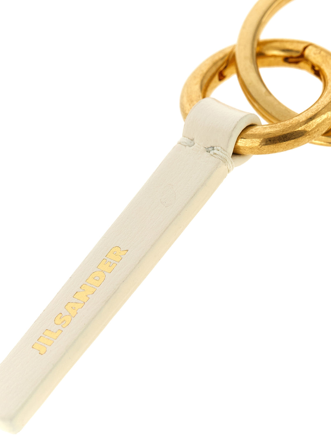 White Calfskin Keychain