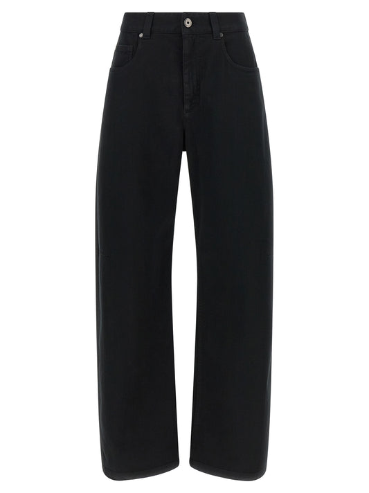 Black Cotton High-Waisted Jean