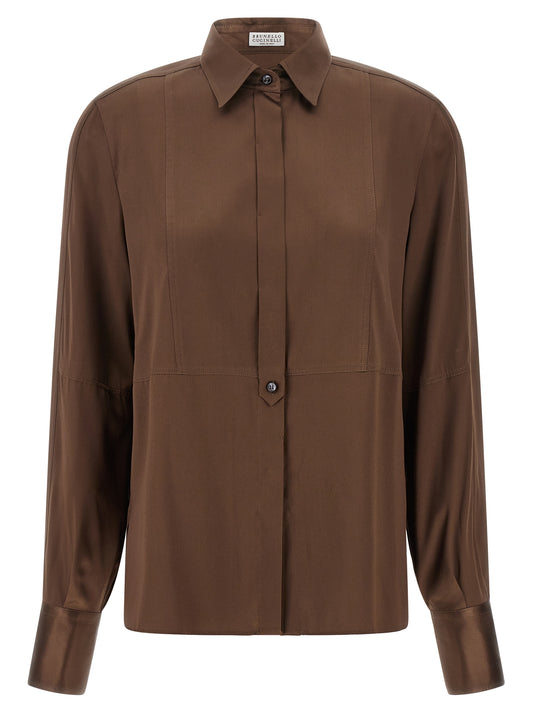 Brown Silk Blouse