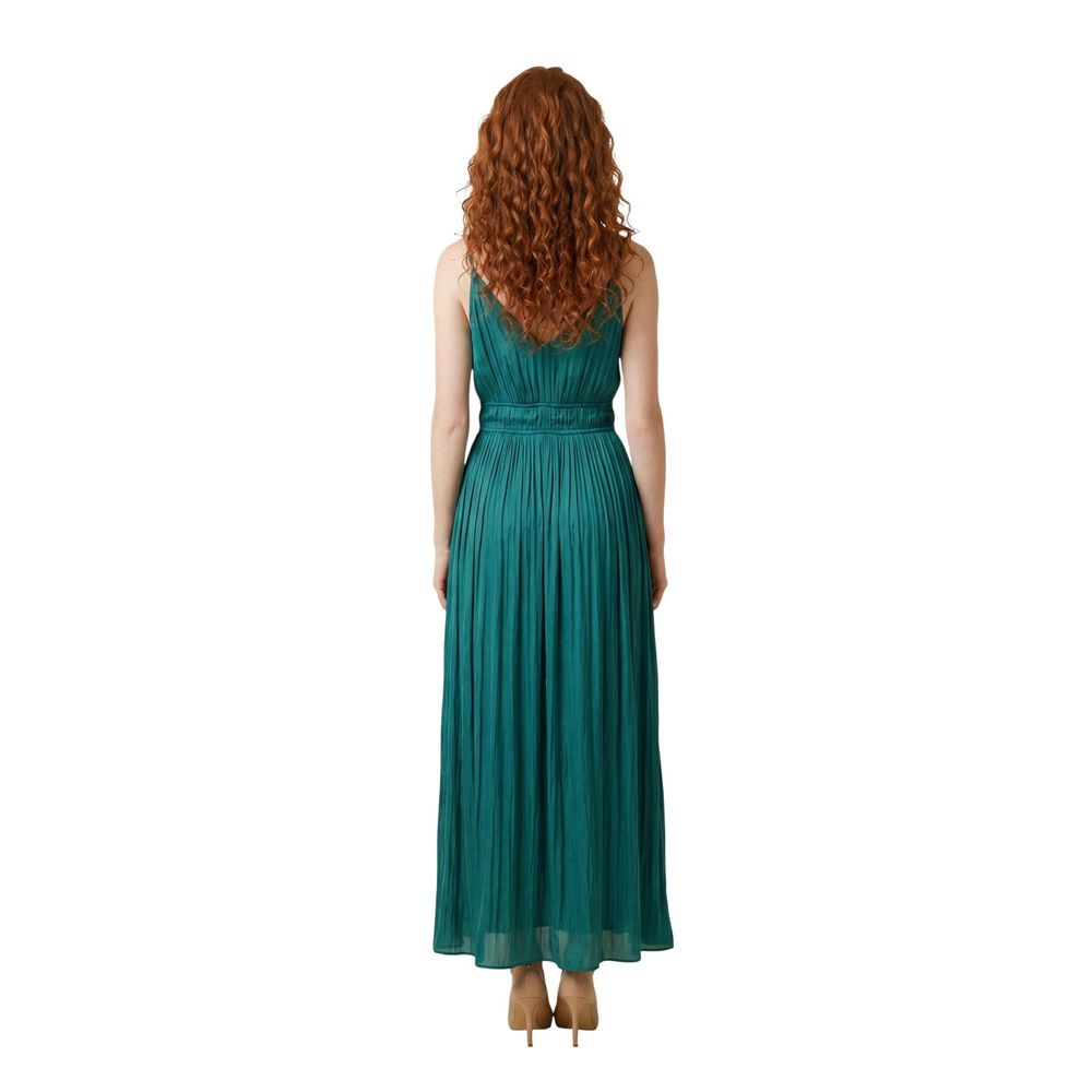 Bicolor Polyester Long Dress
