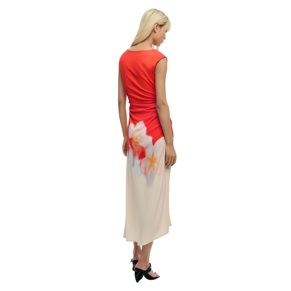 Orange Viscose Long Dress
