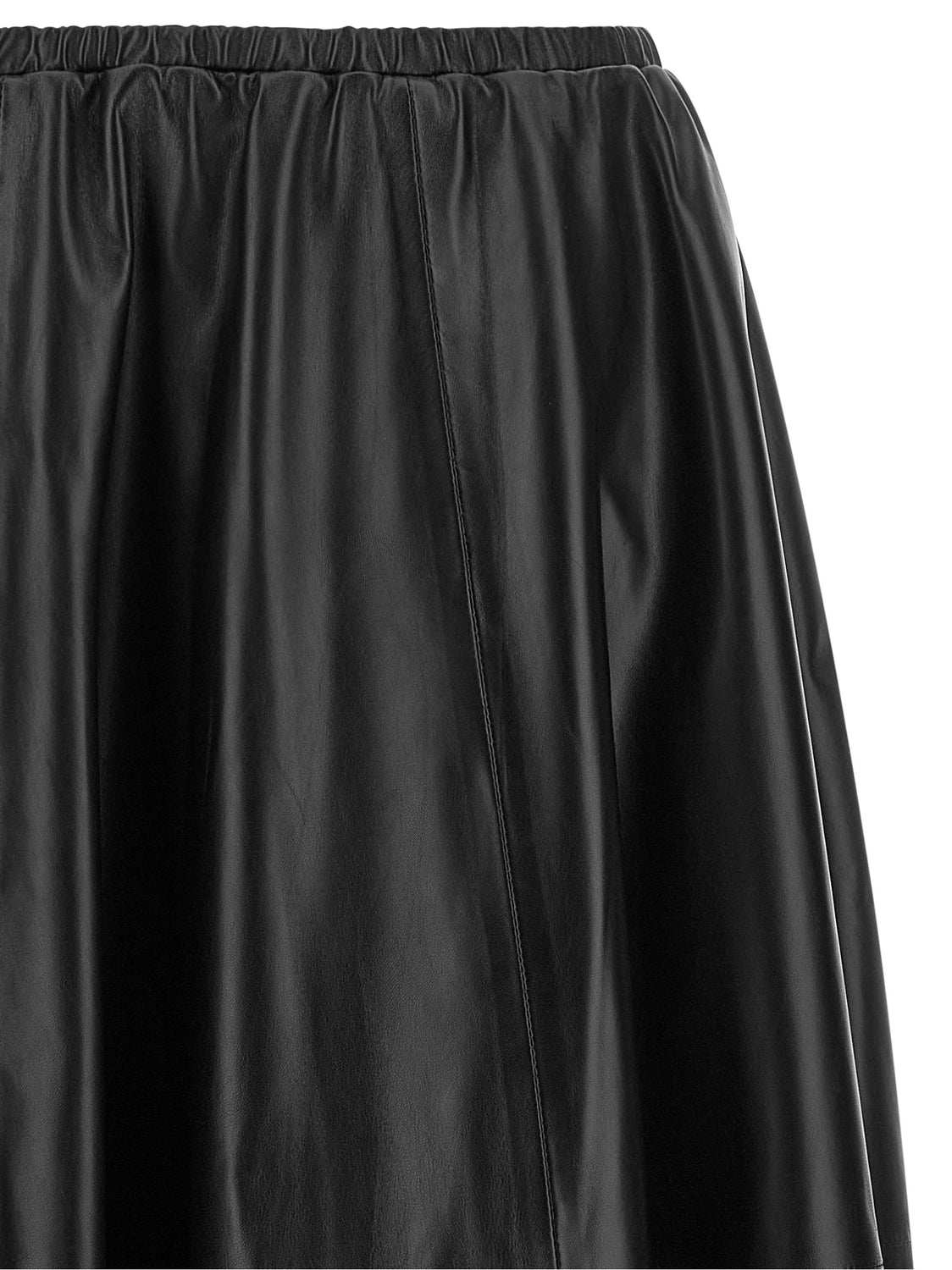 Black Polyester Mini Skirt