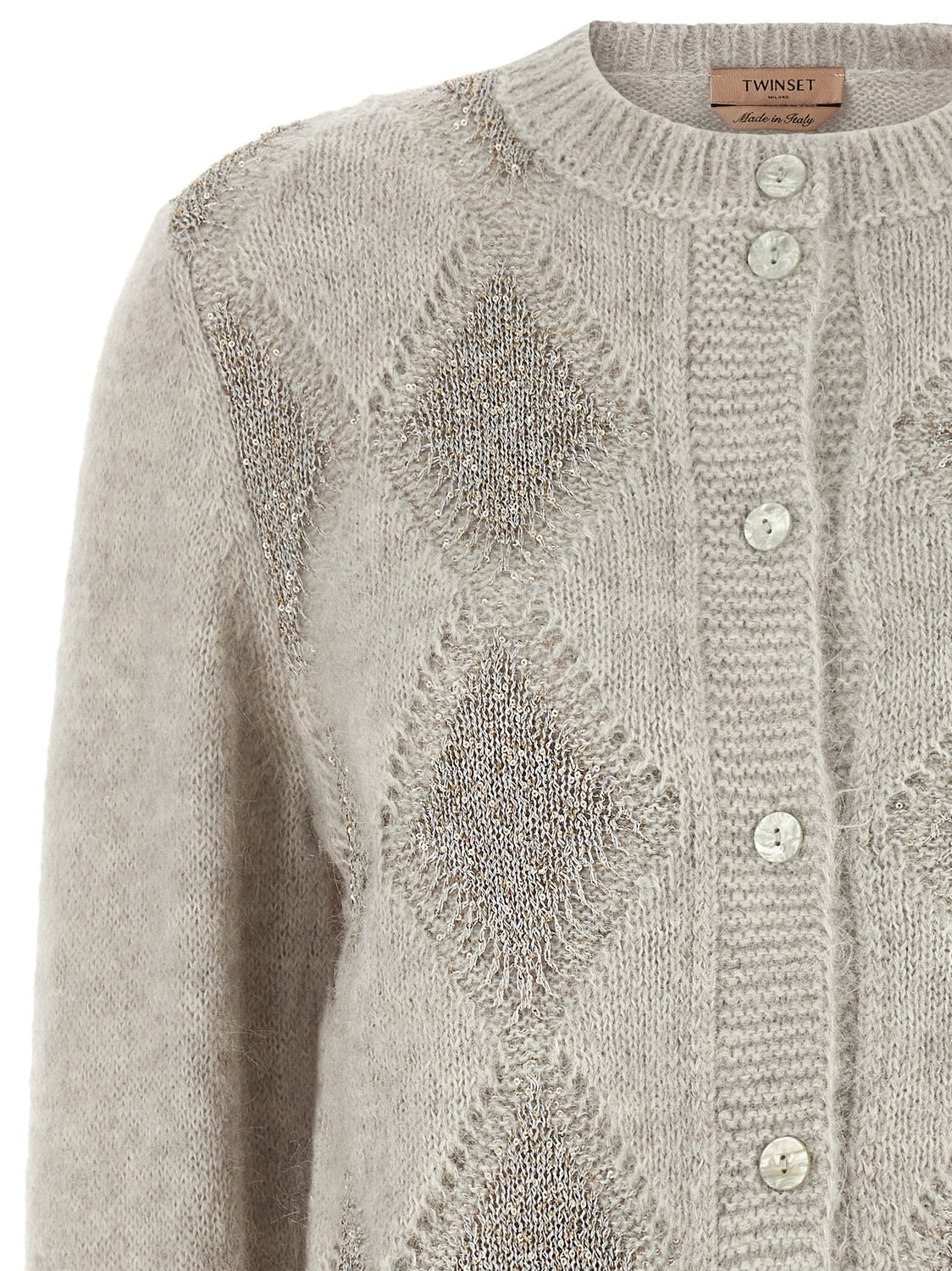 Gray Polyamide Cardigan