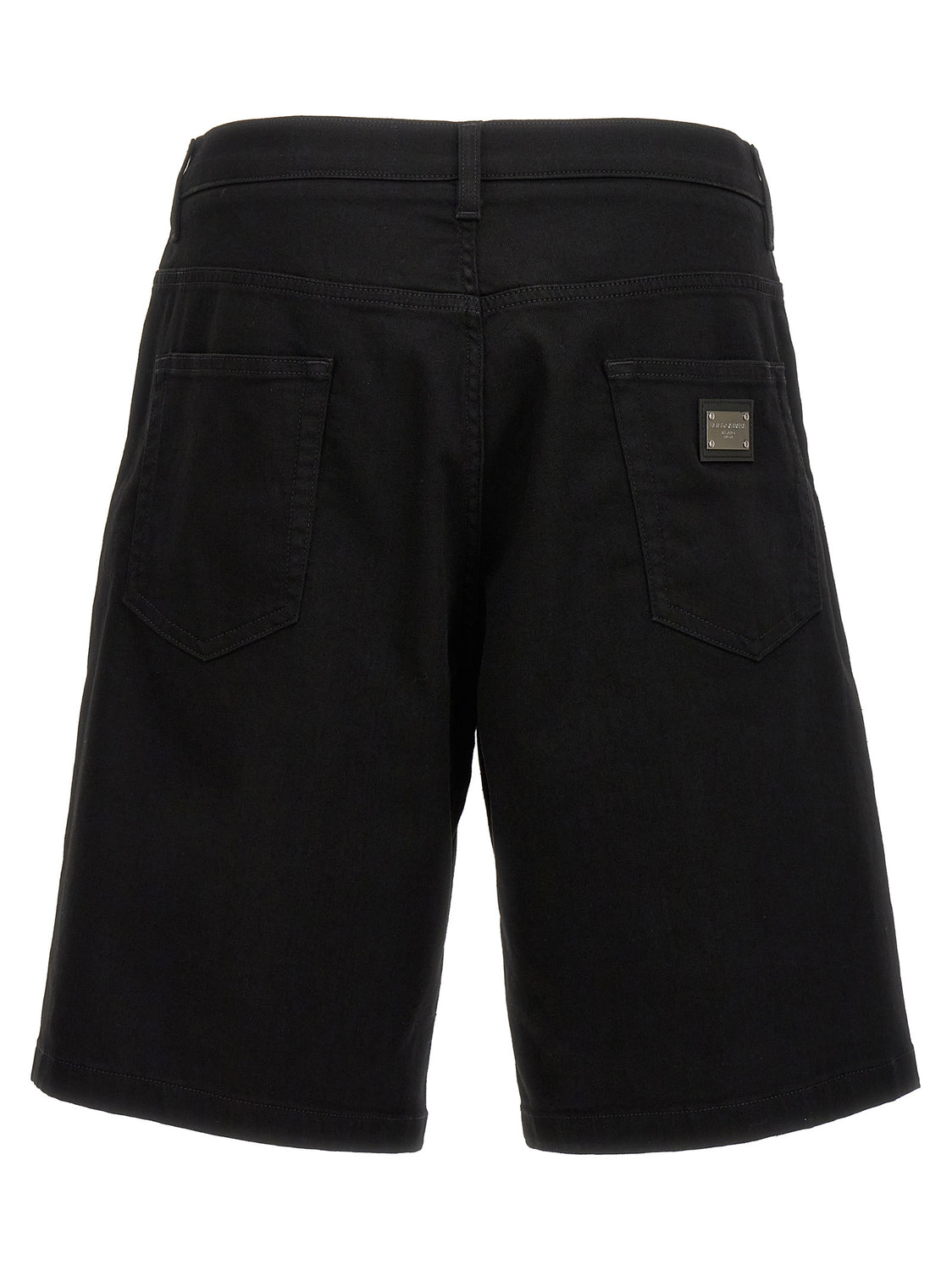 Black Cotton Bermuda Shorts