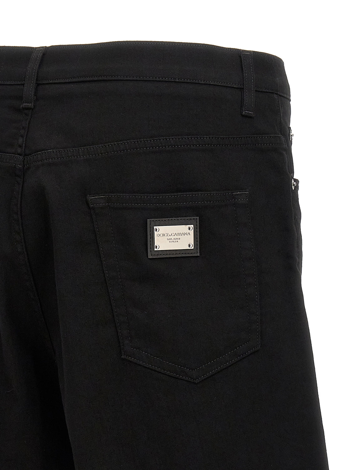 Black Cotton Bermuda Shorts