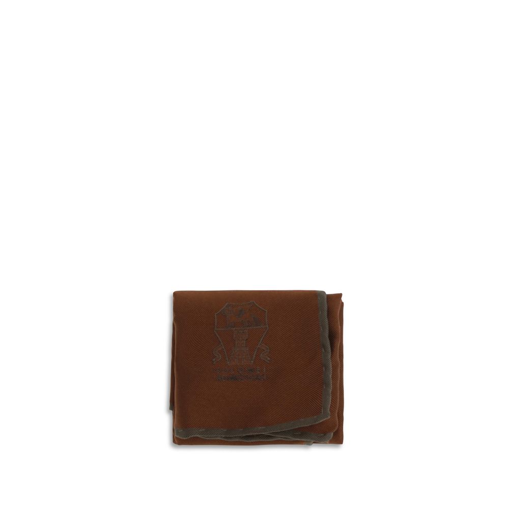Brown Silk Pocket Square