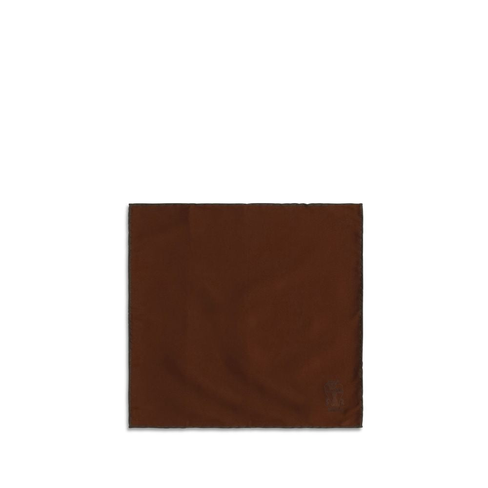 Brown Silk Pocket Square