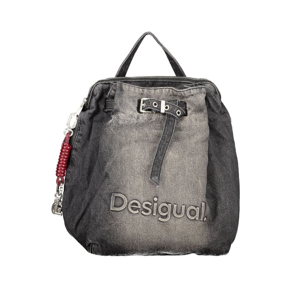 Black Cotton Womens Backpack
