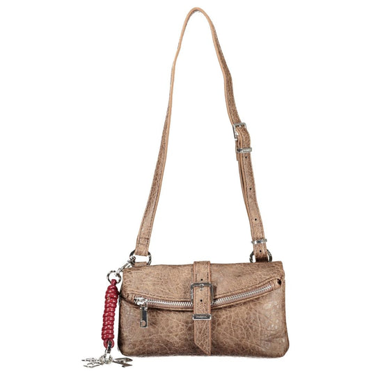 Brown Polyurethane Women's Bag