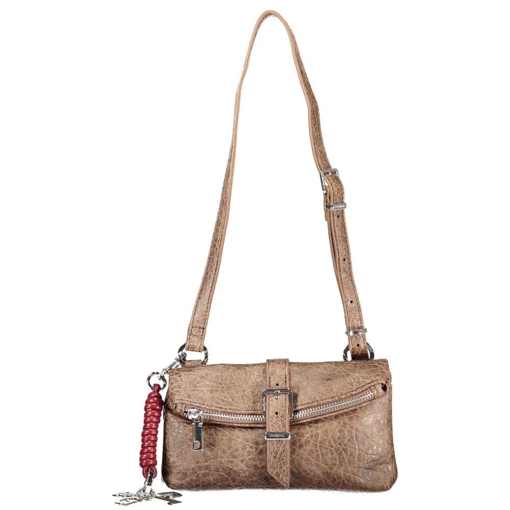 Brown Polyurethane Women's Bag