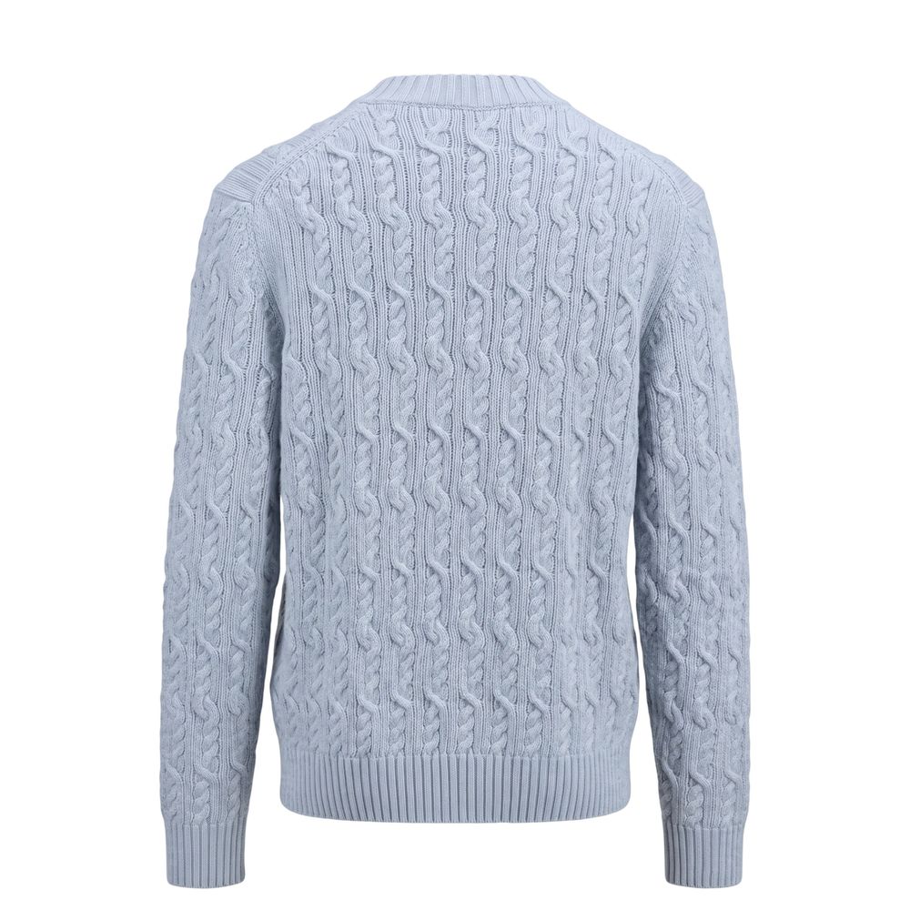 Light Blue Wool Men Sweater