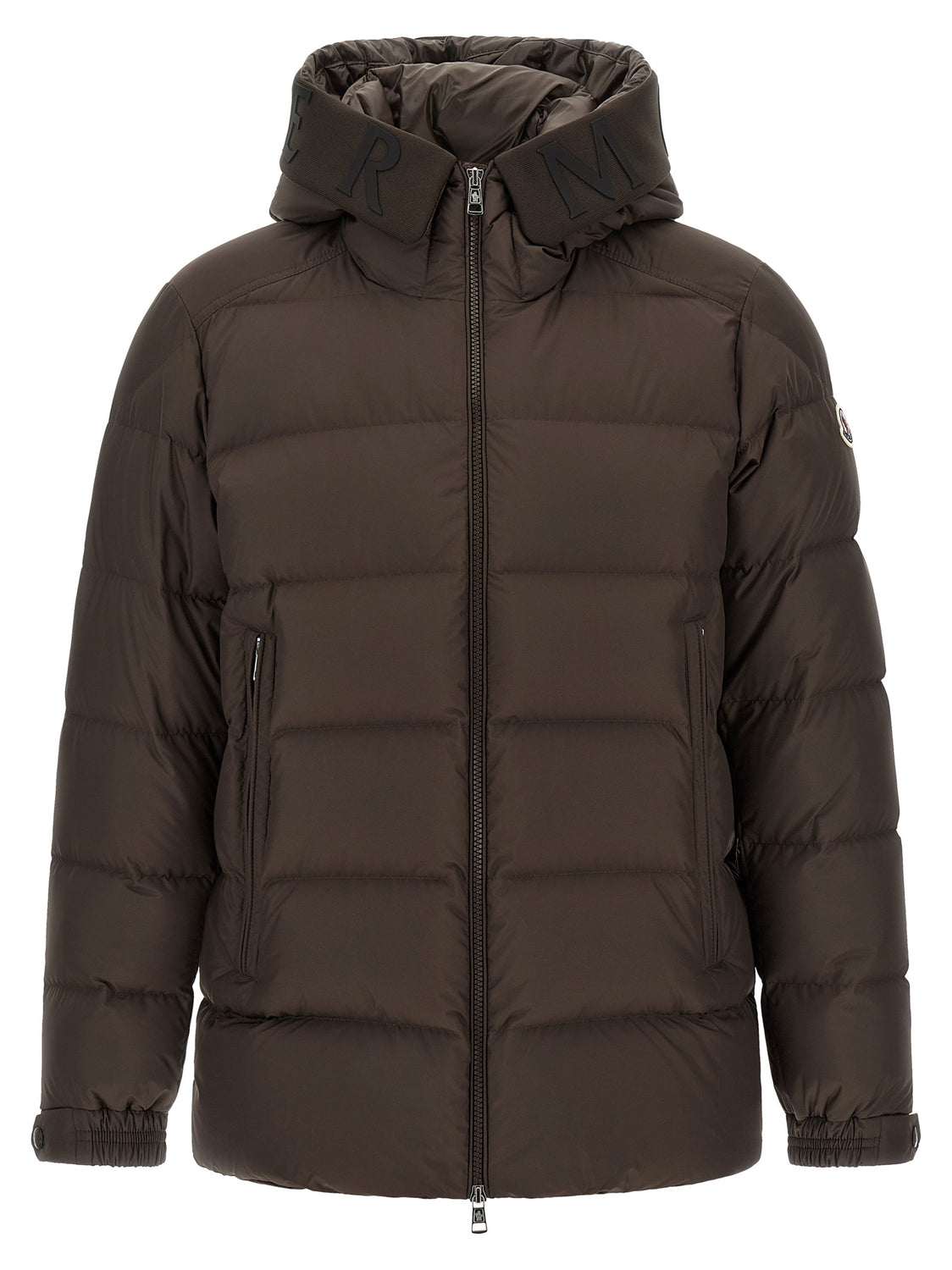 Brown Polyester Full-Length Jacket