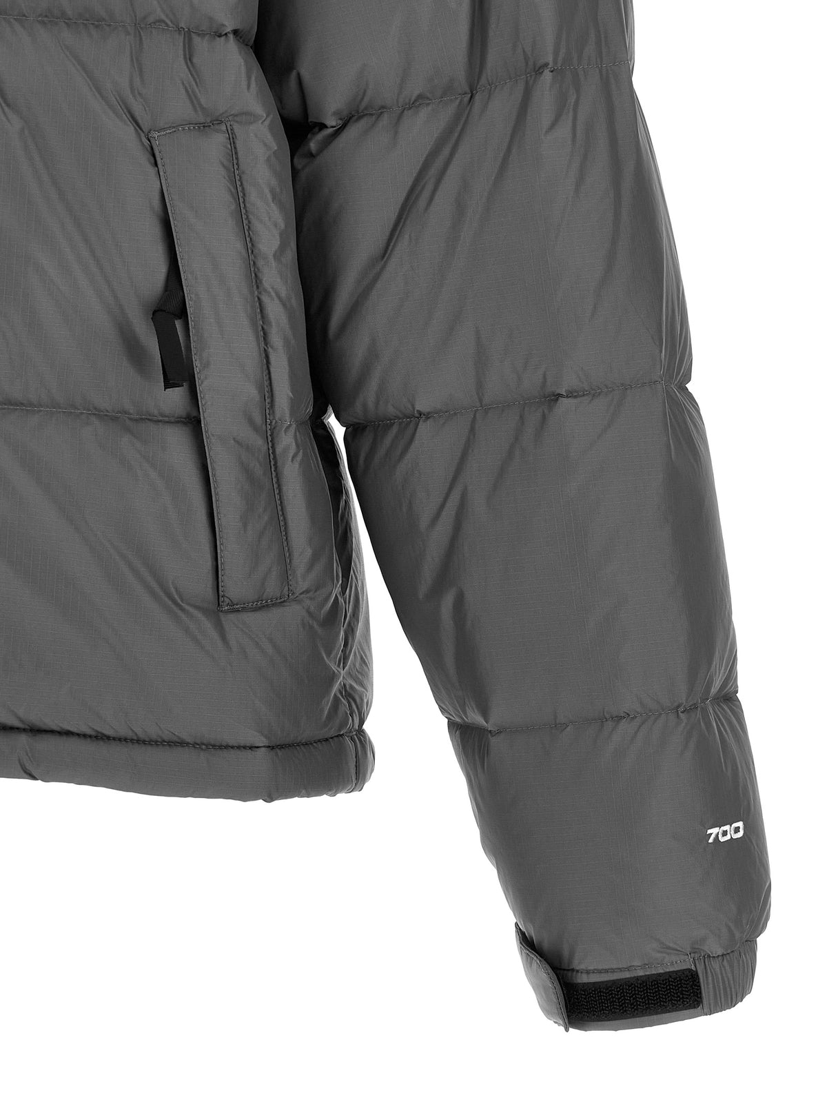 Gray Nylon Full-Length Jacket