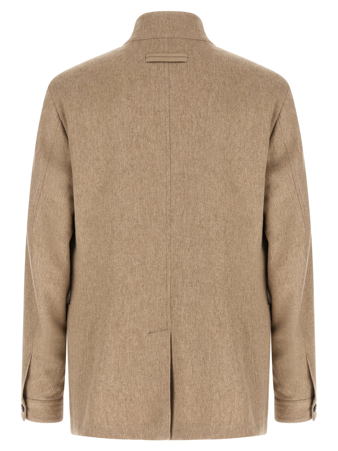 Beige Cashmere Full-Length Jacket