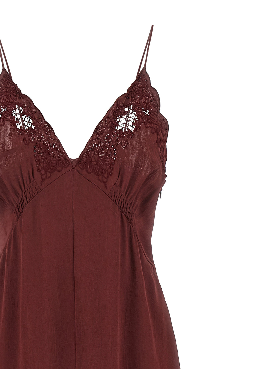 Bordeaux Viscose Long Dress