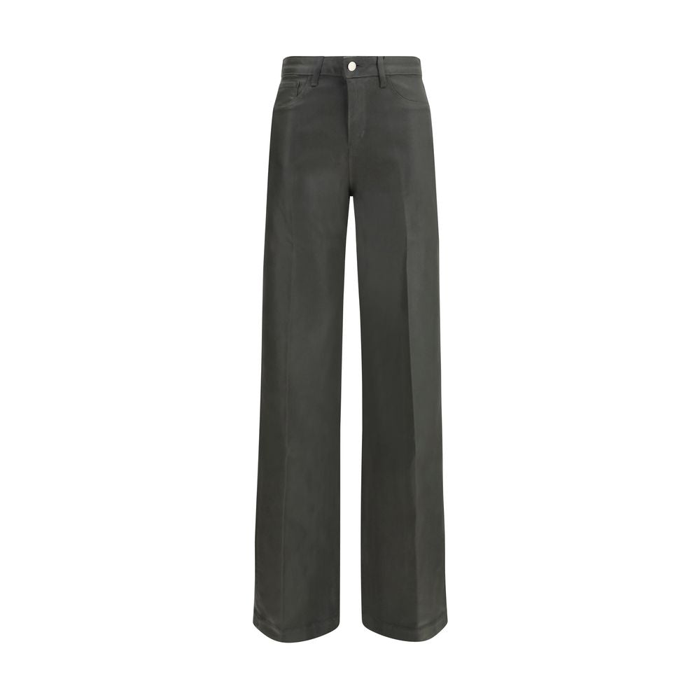 Bicolor Cotton Flared Jeans