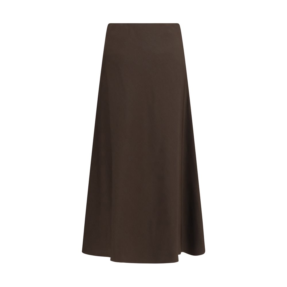 Brown Wool Oves Aries Midi Skirt