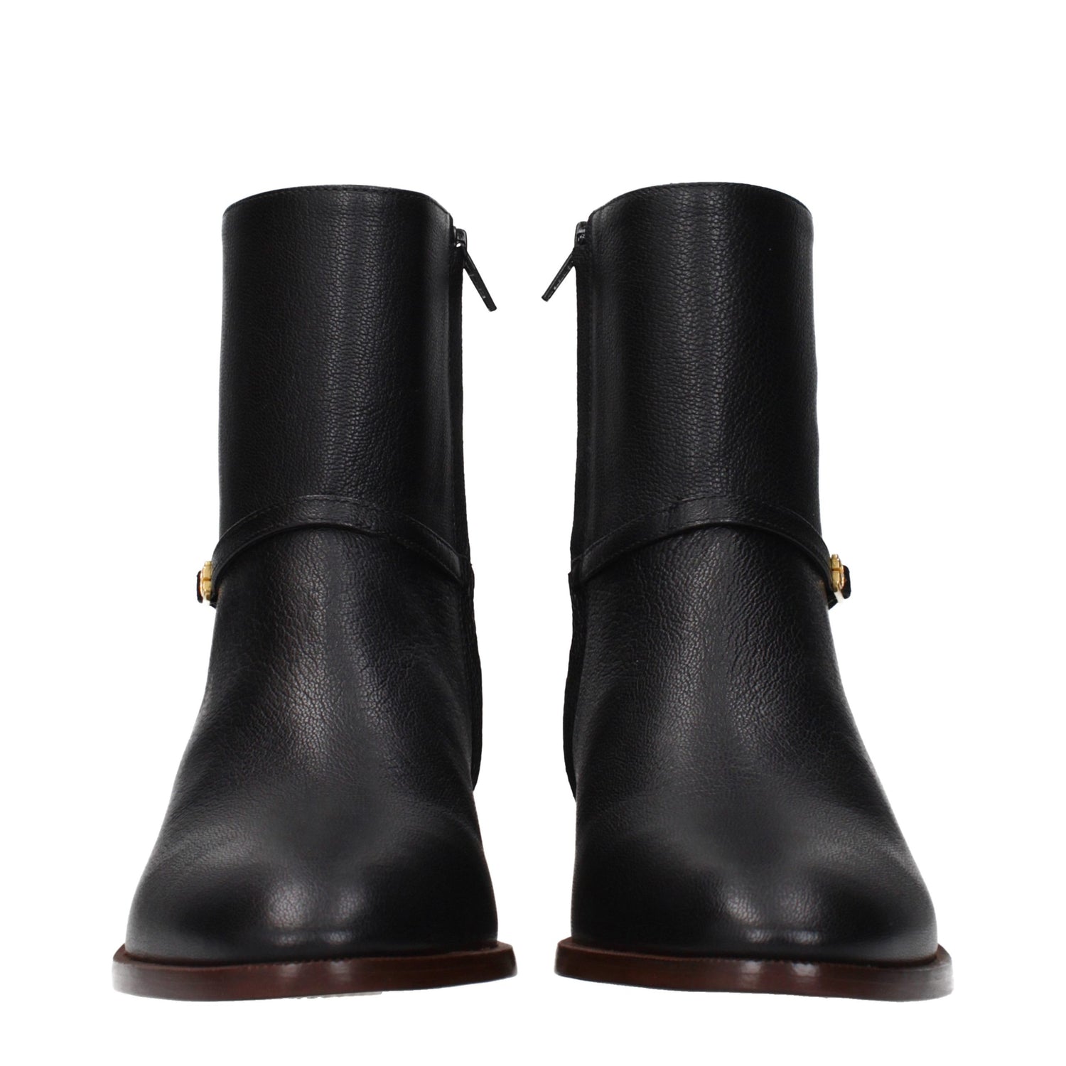Black Leather Ankle Boots