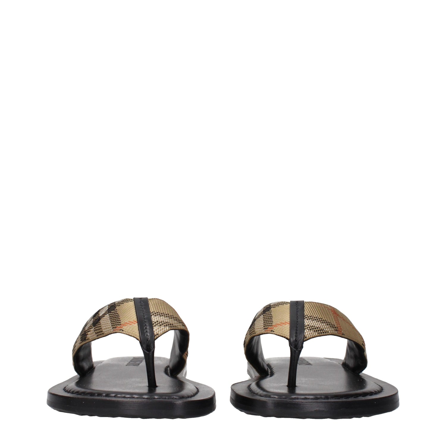 Beige Fabric Flip-Flop Sandals